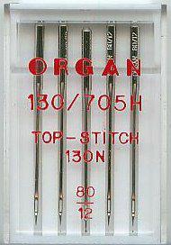Organ 5x Top Stitch Machinenaald nr 80, 10 doosjes